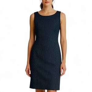 Armani Collezioni Black White‎ Pin Striped Midi Dress Size 14